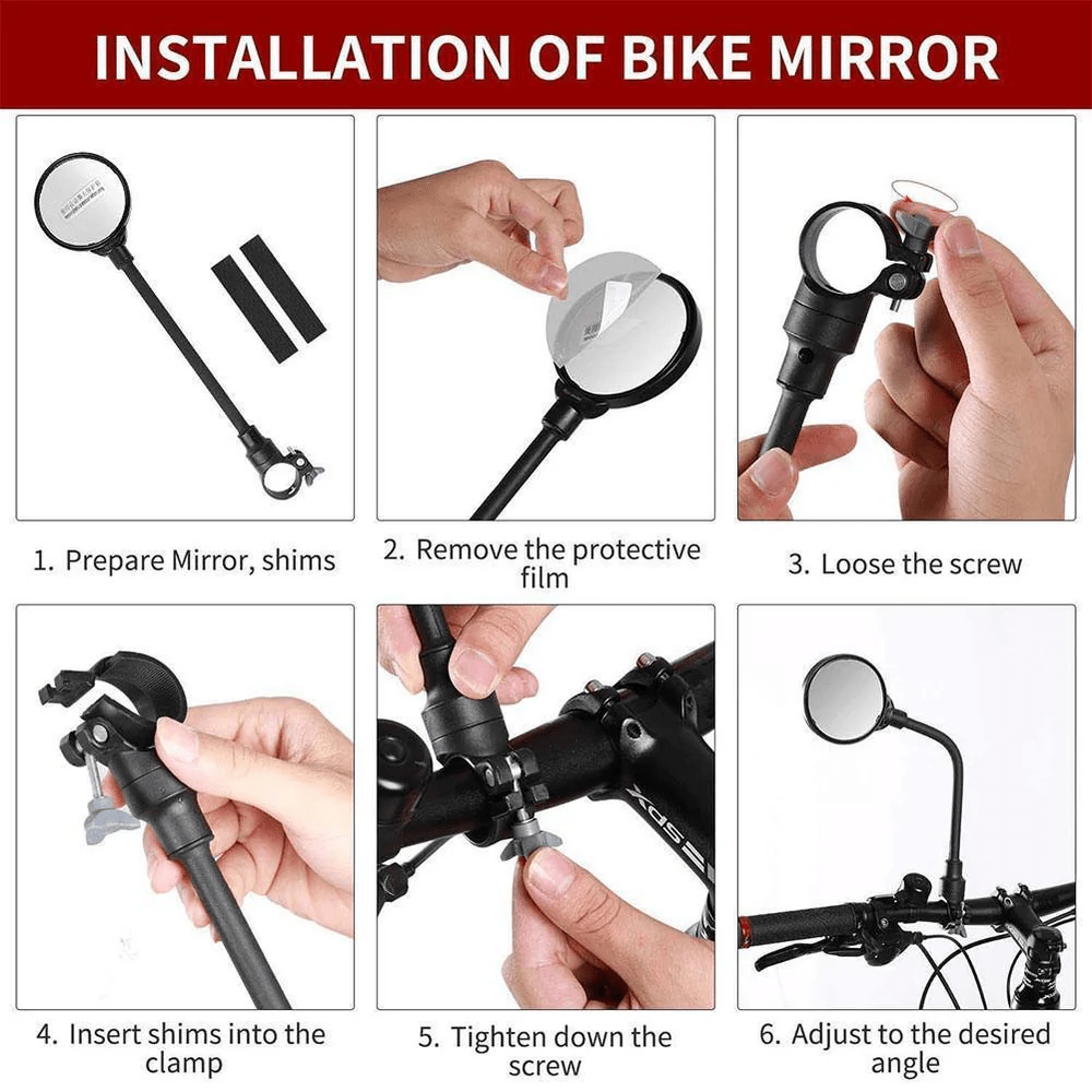 Bike Mirror 360° Adjustable Handlebar Mirrors - VANPOWERS LTD